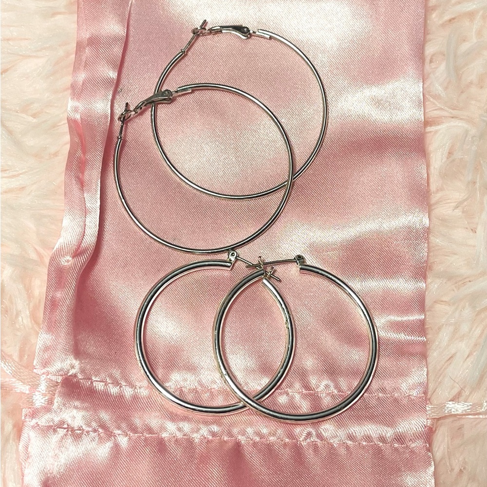 Silver hoop earrings
